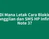 Di Mana Letak Cara Blokir Panggilan dan SMS HP Infinix Note 3?